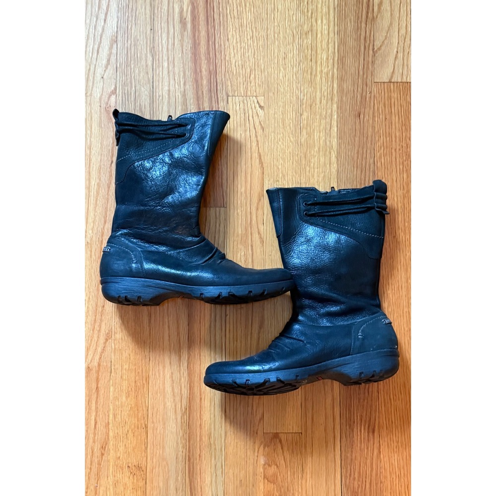 Merrell Vera Mid Black Leather Boots Womens 9.5 Striped Lining - Picture 2 of 9